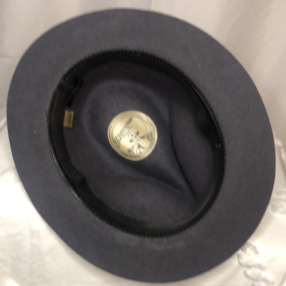 Authentic INDIANA JONES dark gray 100% wool/felt fedora hat. Size Large. - Picture 6 of 12